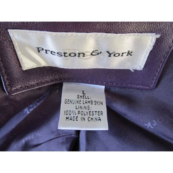Vintage Purple Lambskin Leather Jacket Preston York Size L GUC - Picture 4 of 16